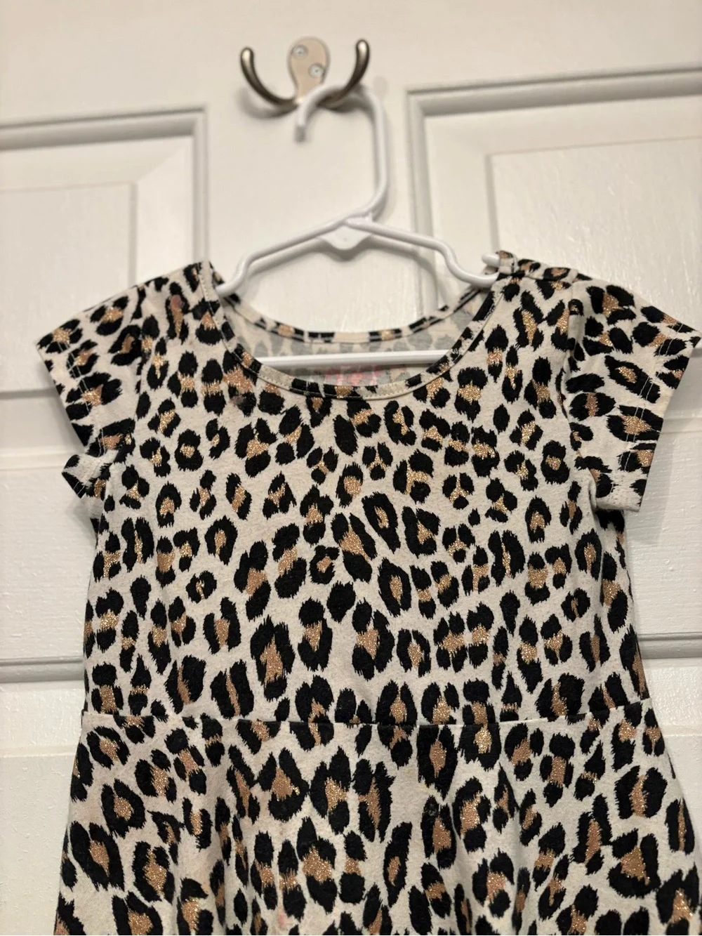 The Children's Place Leopard Print Dress - Cream, Black & Brown